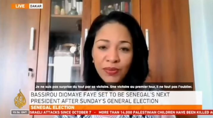 Léna Séne analyse l’élection de Bassirou Diomaye Faye sur Al Jazeera (Vidéo)