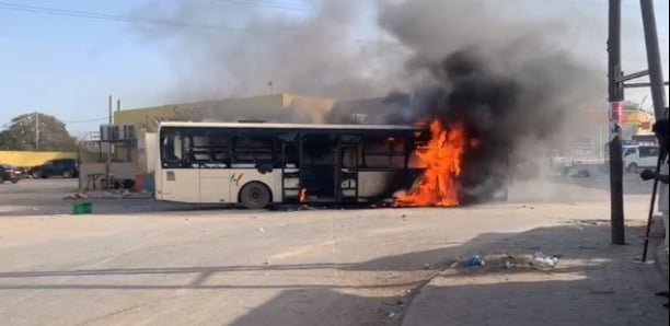 Affrontements violents à Pikine entre la police et des manifestants, un bus incendié (Senego Tv)