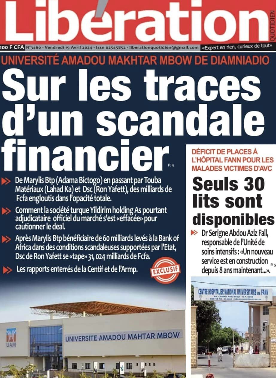 Découvrez les Unes des journaux sénégalais du jeudi 19 avril 2024