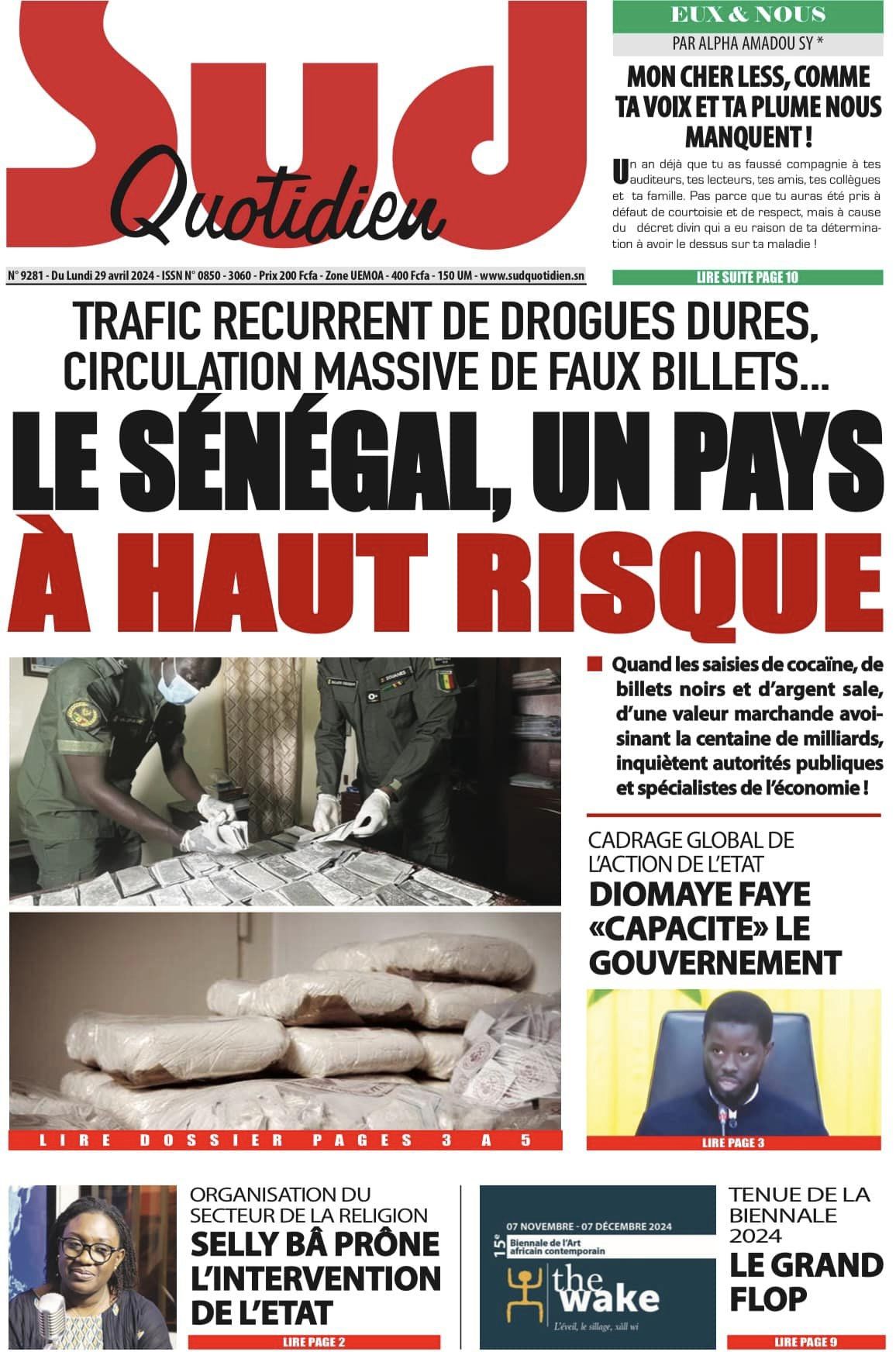 Découvrez les Unes des journaux Sénégalais du lundi 29 avril 2024