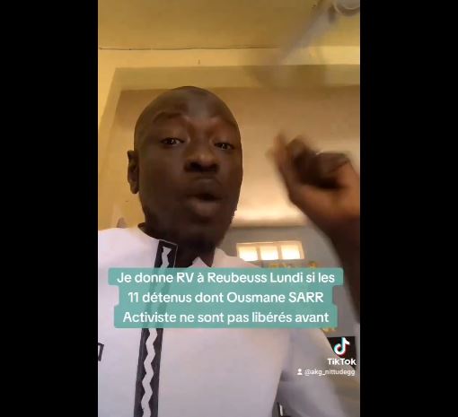 Karim Xrum Xax: « Je donne rendez-vous à Reubeuss lundi si les 11 détenus politiques ne sont pas libérés avant »