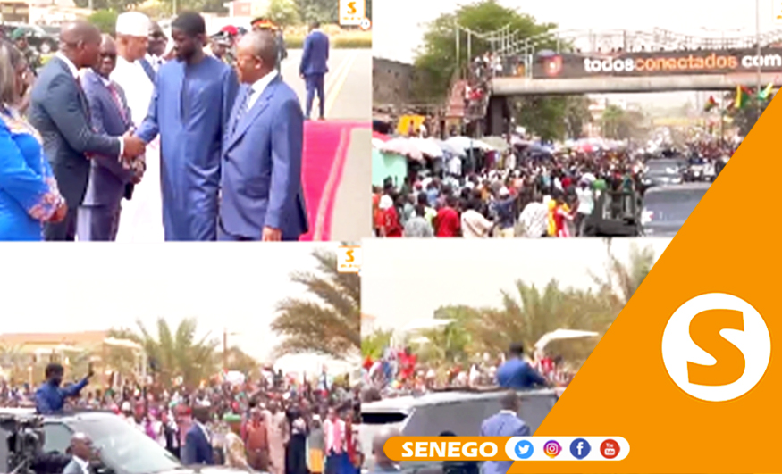 Guinée Bissau : Diomaye répond au salut fraternel de la foule enthousiaste le long du parcours (Senego TV)