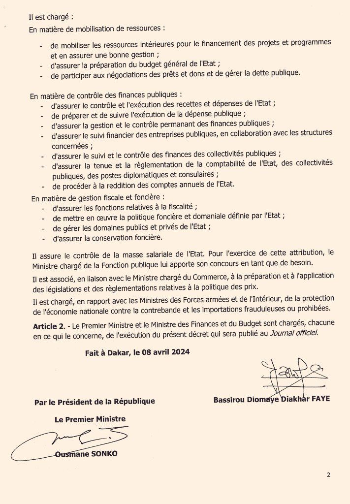 Gouvernement : voici les différentes missions du ministère des Finances et du Budget