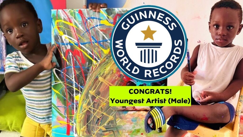 (3) Photos - Un jeune ghanéen devient le plus jeune artiste reconnu par le Guinness World Records