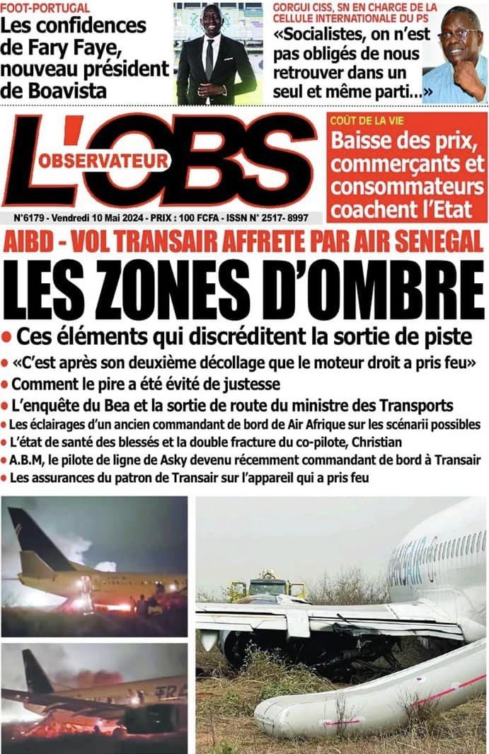 Découvrez les Unes des journaux Sénégalais du vendredi 10 mai 2024