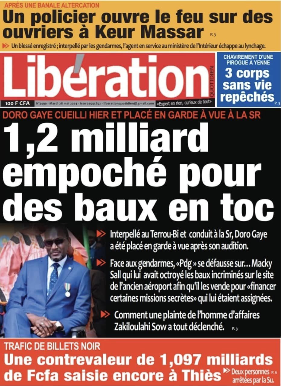 Découvrez les Unes des journaux Sénégalais du mardi 28 mai 2024