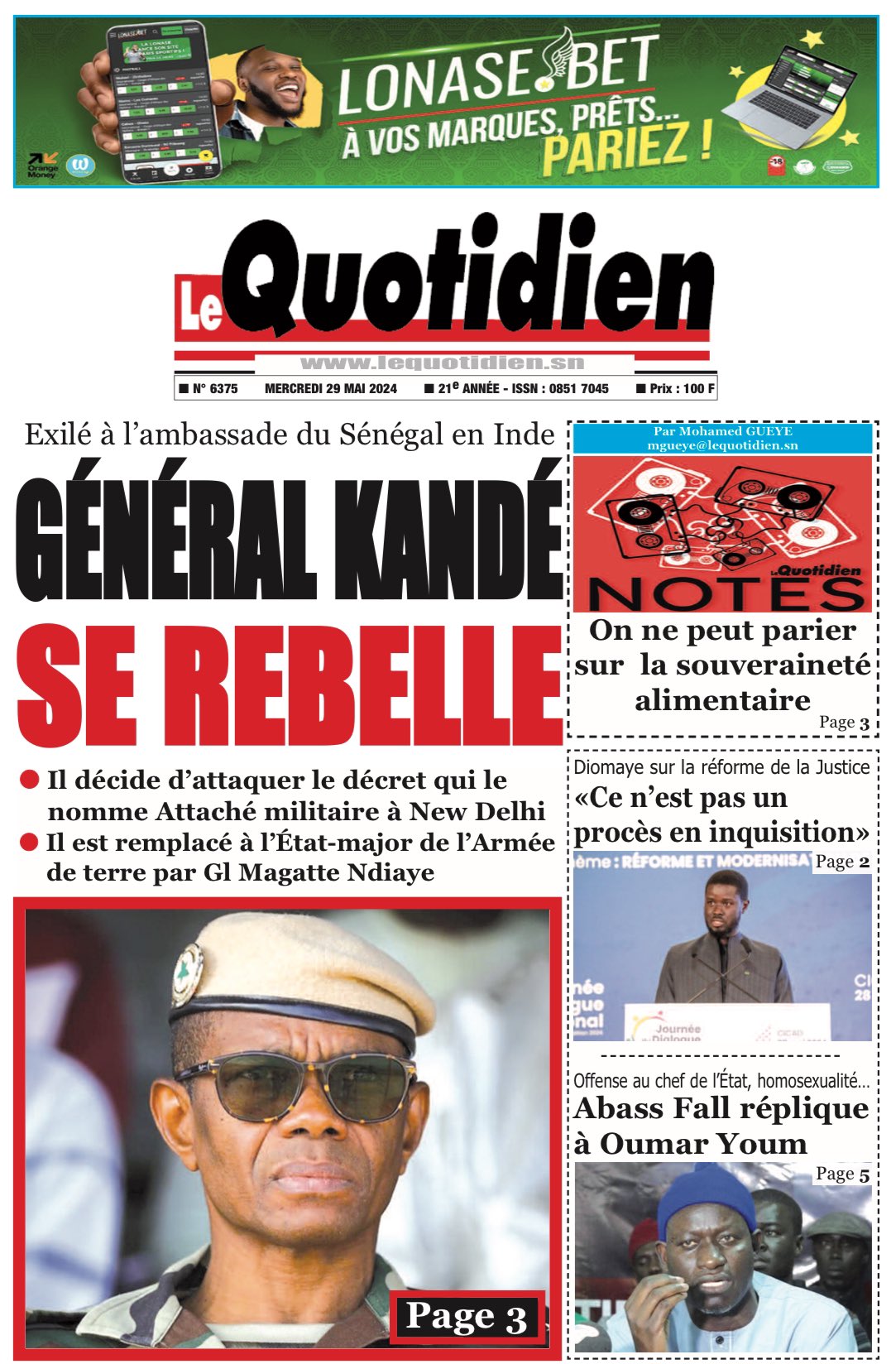 Le QUOTIDIEN : Le Dirpub du journal convoqué à la gendarmerie