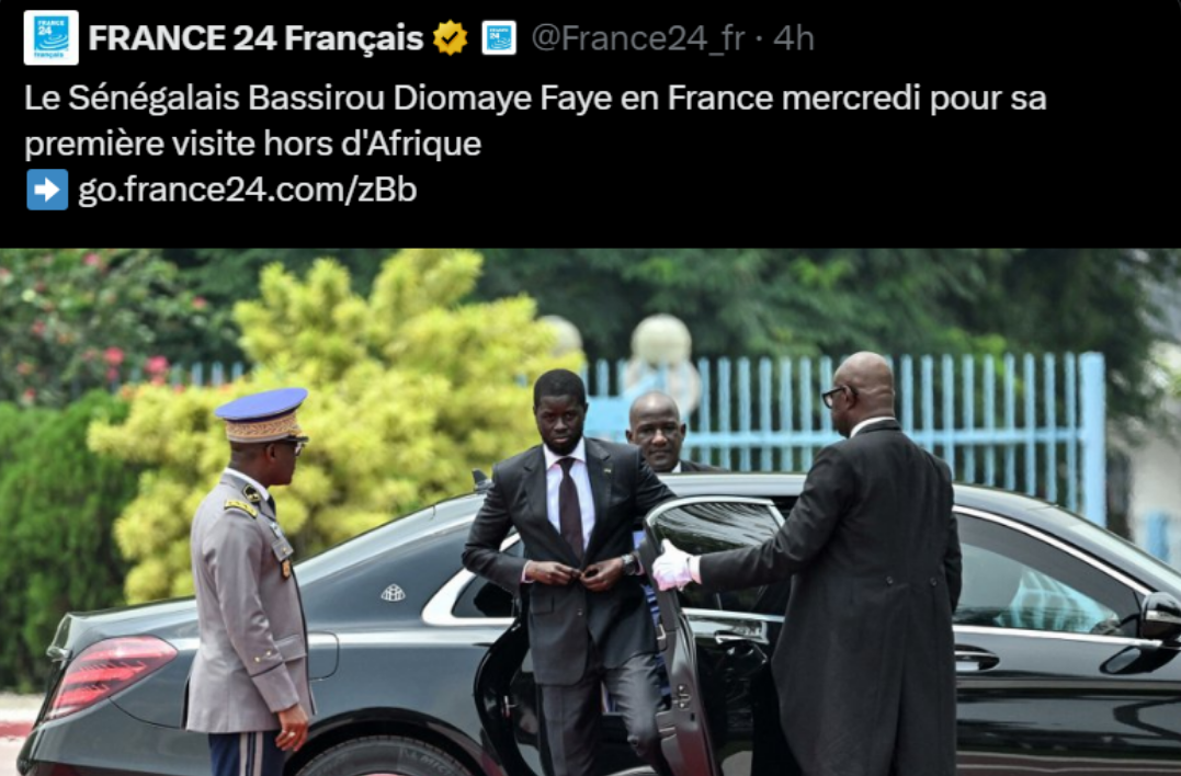 Diplomatie : La RTS corrige France 24 sur l’appellation du président Diomaye Faye