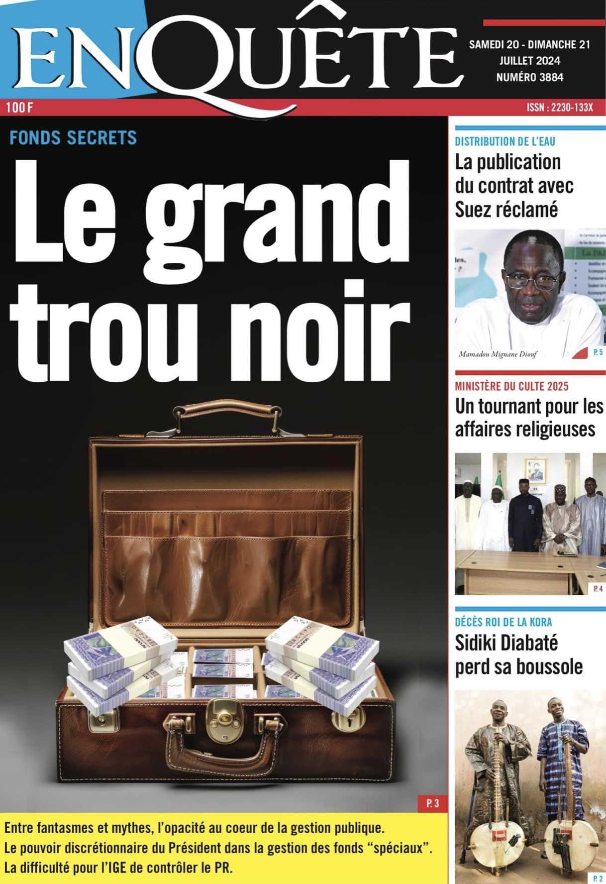 Découvrez les Unes des journaux sénégalais du samedi 20 juillet 2024