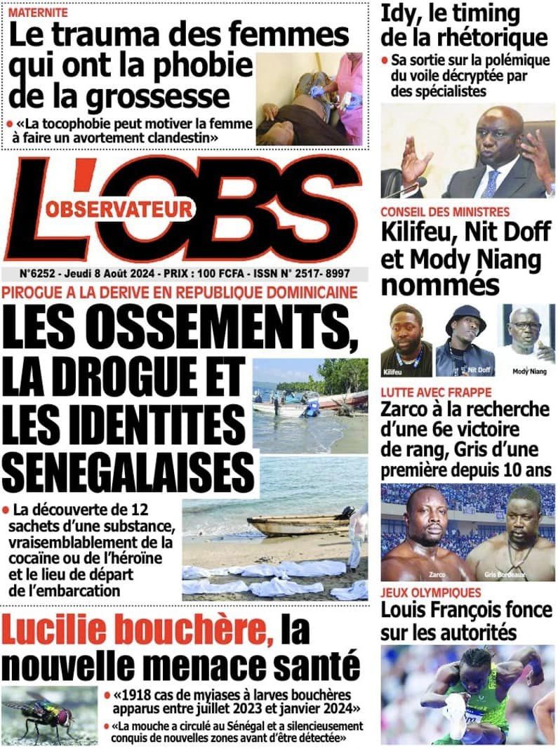 Découvrez les Unes des journaux sénégalais du jeudi 08 août 2024