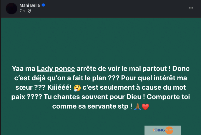 Mani Bella se retire du conflit avec Lady Ponce après une médiation ratée... Découvrez les détails!