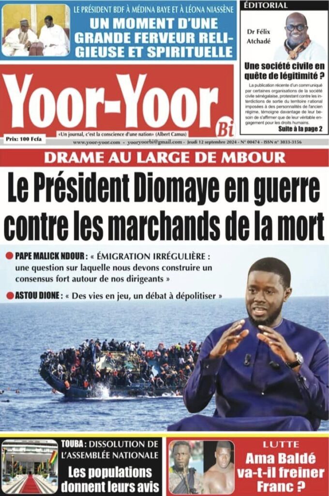 Unes des journaux sénégalais du 12 septembre 2024 : découvrez les manchettes du jour