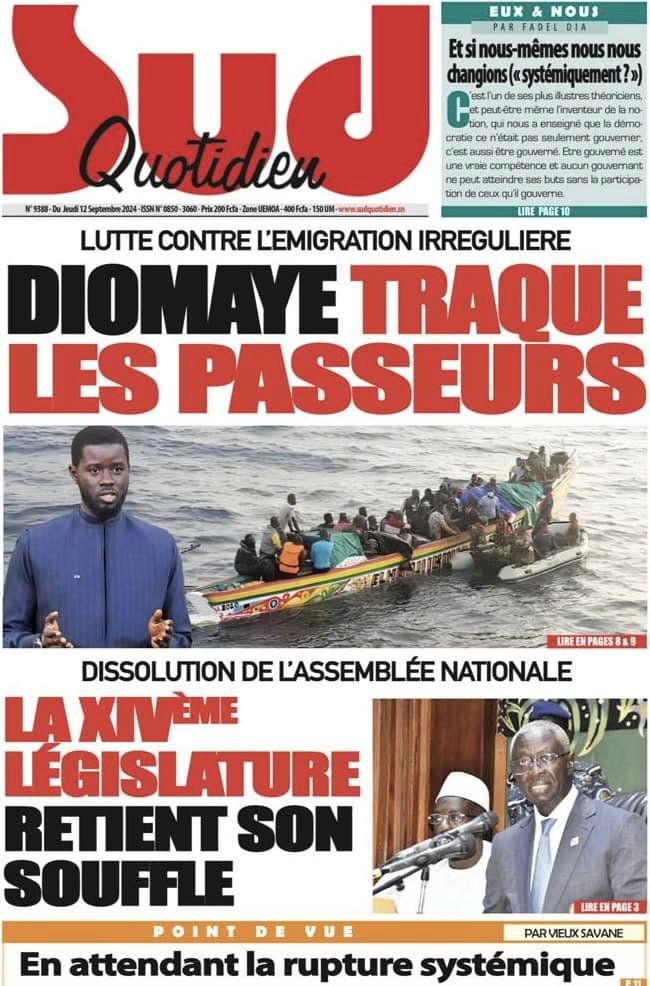 Unes des journaux sénégalais du 12 septembre 2024 : découvrez les manchettes du jour