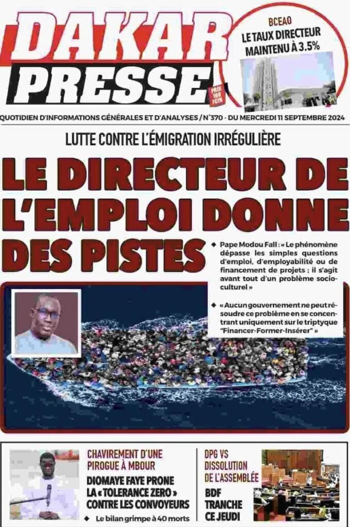 Unes des journaux sénégalais du 12 septembre 2024 : découvrez les manchettes du jour