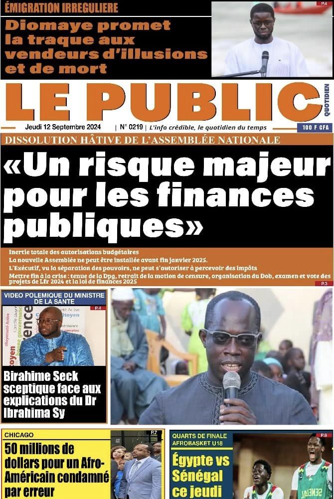 Unes des journaux sénégalais du 12 septembre 2024 : découvrez les manchettes du jour