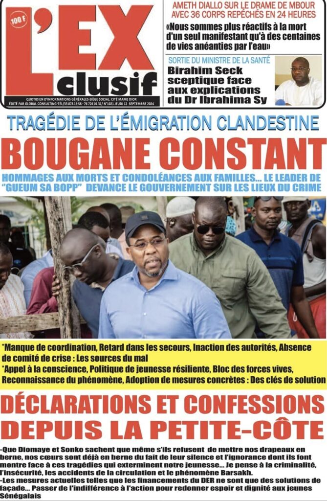 Unes des journaux sénégalais du 12 septembre 2024 : découvrez les manchettes du jour