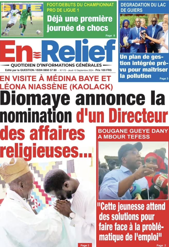 Unes des journaux sénégalais du 12 septembre 2024 : découvrez les manchettes du jour