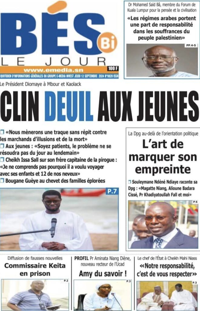 Unes des journaux sénégalais du 12 septembre 2024 : découvrez les manchettes du jour