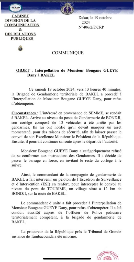 La Matinale Senego : Bougane Gueye Dany arrêté à Bakel, Sonko critique Amadou Ba et Diomaye nommé