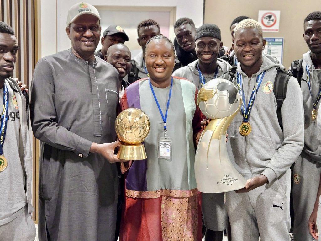 Beach Soccer: Les champions d’Afrique accueillis au Sénégal par Khady Diène Gaye