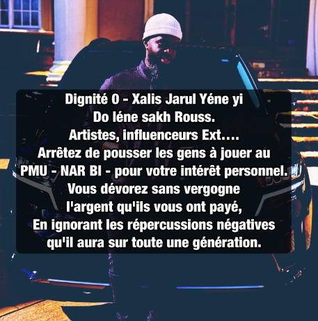 "Xaliss jarul yéne yi..." : No Face critique sévèrement les personnalités influentes