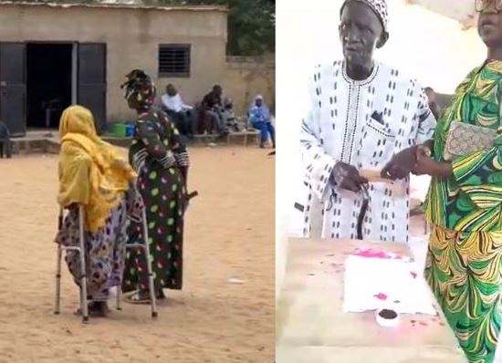 Législatives 2024 : le vote d’un vieux de 103 ans et d’une femme âgée avec des béquilles -Regardez !