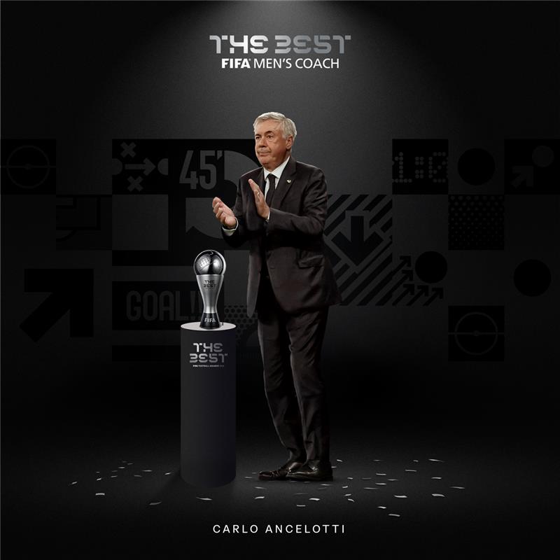 Carlo Ancelotti sacré meilleur entraîneur 2024 par FIFA