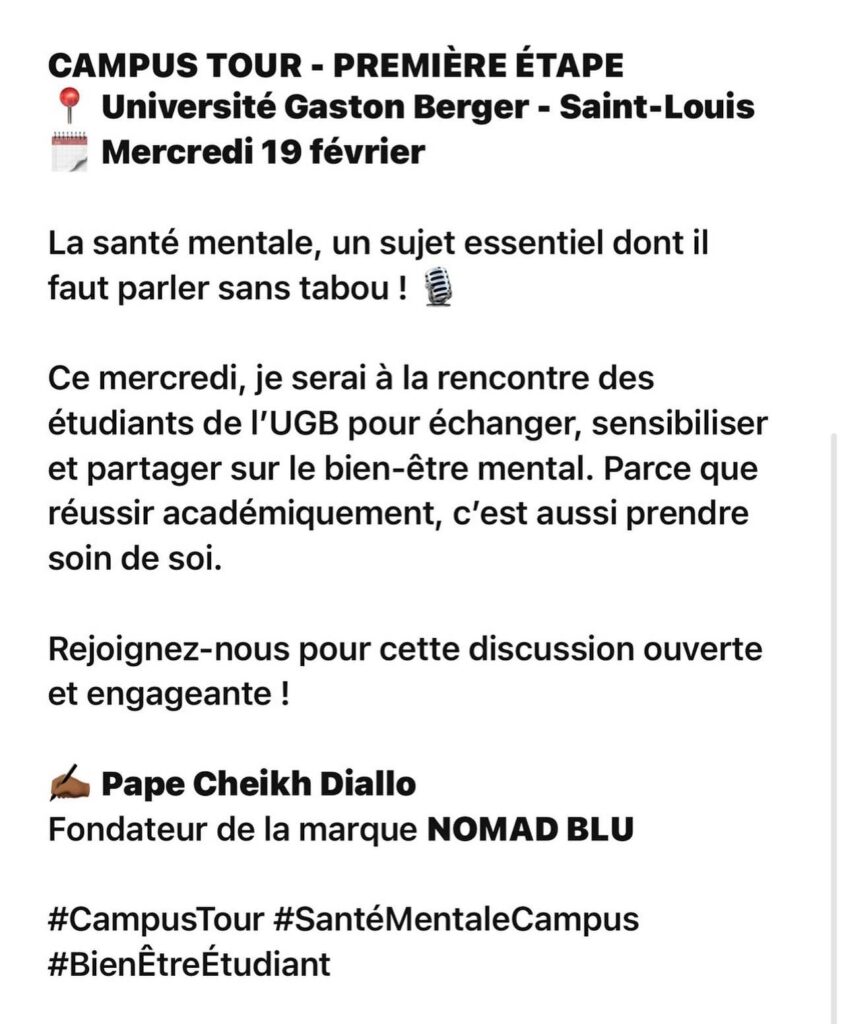 Pape Cheikh Diallo aborde la santé mentale à l