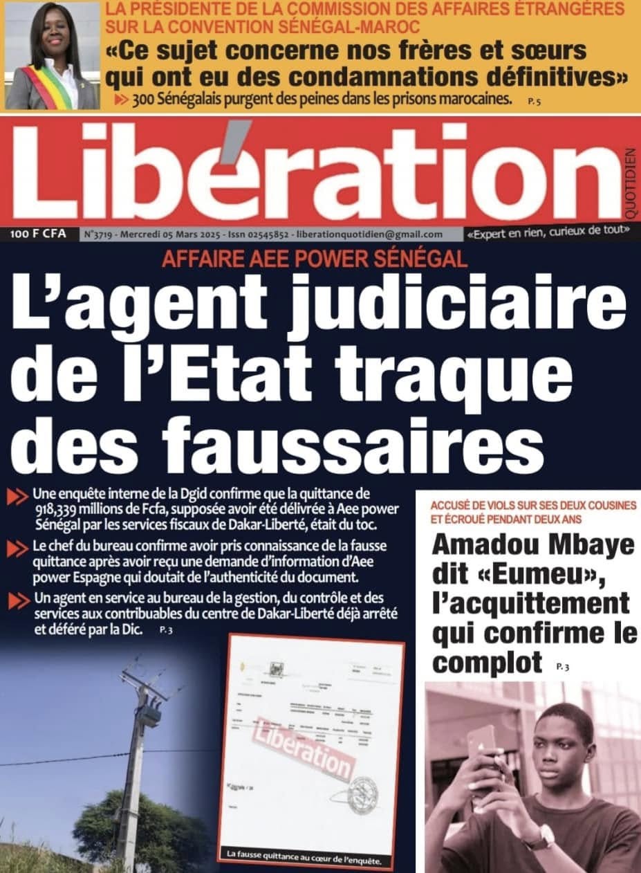Découvrez les Unes des journaux sénégalais du mercredi 05 mars 2025