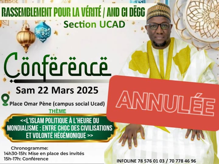 Cheikh Oumar Diagne dénonce l’interdiction de sa conférence à l’UCAD : « Le système survit partout avec des revanches… »