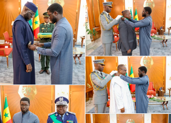 Palais : El Malick Ndiaye, Mahamadou Mansour Mbaye, Ciré Aly Ba décorés par Diomaye