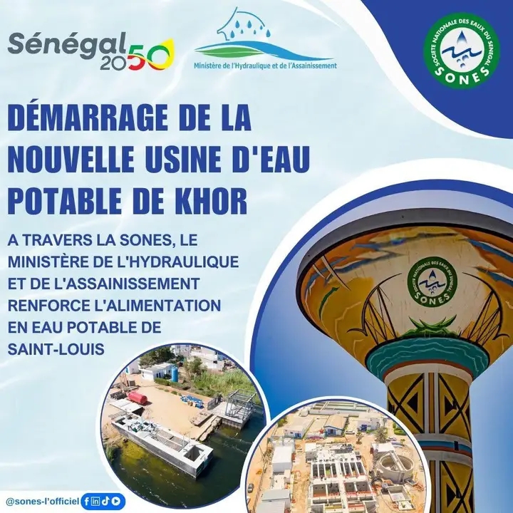 Saint-Louis : L’usine d’eau potable de Khor est désormais en service