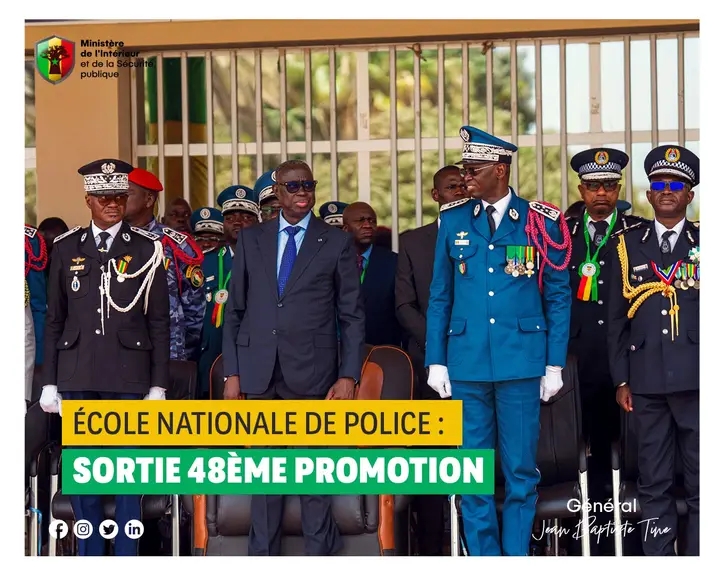 Sortie de la 48e promotion de l’École de police : Jean-Baptiste Tine prône la rigueur et la loyauté