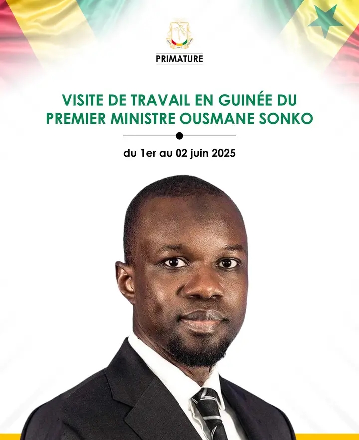 Visite d’amitié et de travail : Ousmane Sonko en Guinée les 1er et 2 juin 2025