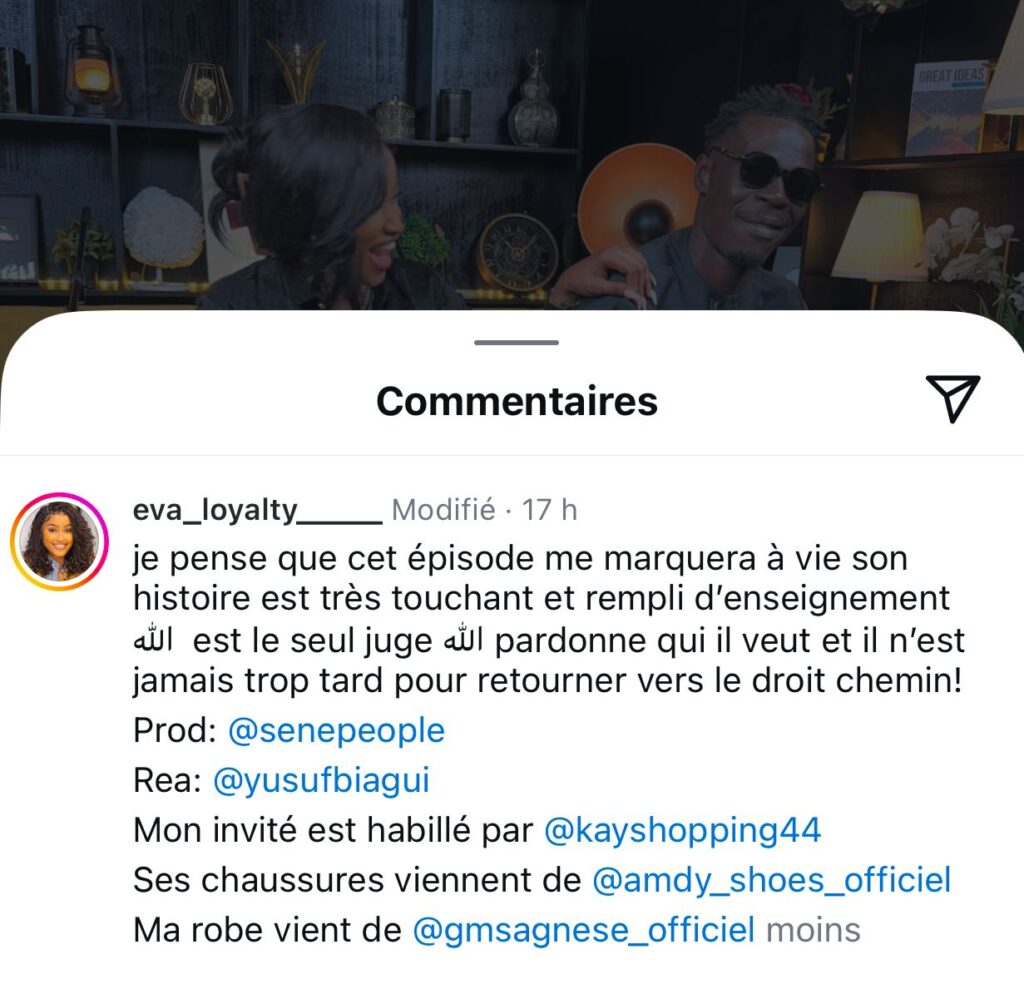 Eva émue par le récit poignant d