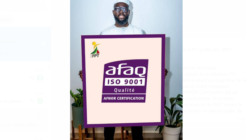 Évaluation du système de management de la qualité : le 3FPT certifié ISO 9001