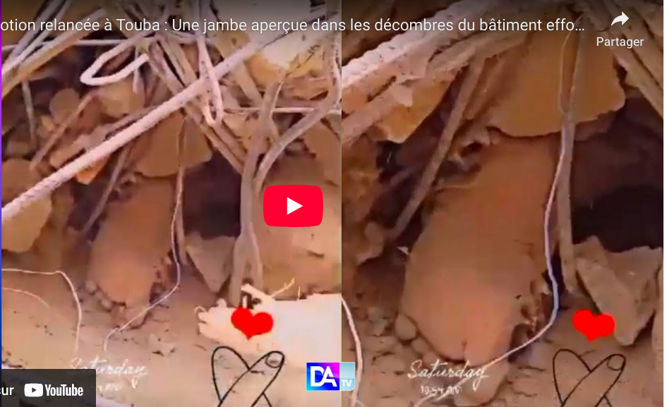 Touba : Une jambe retrouvée relance l’émotion après l’effondrement d’un immeuble (vidéo)