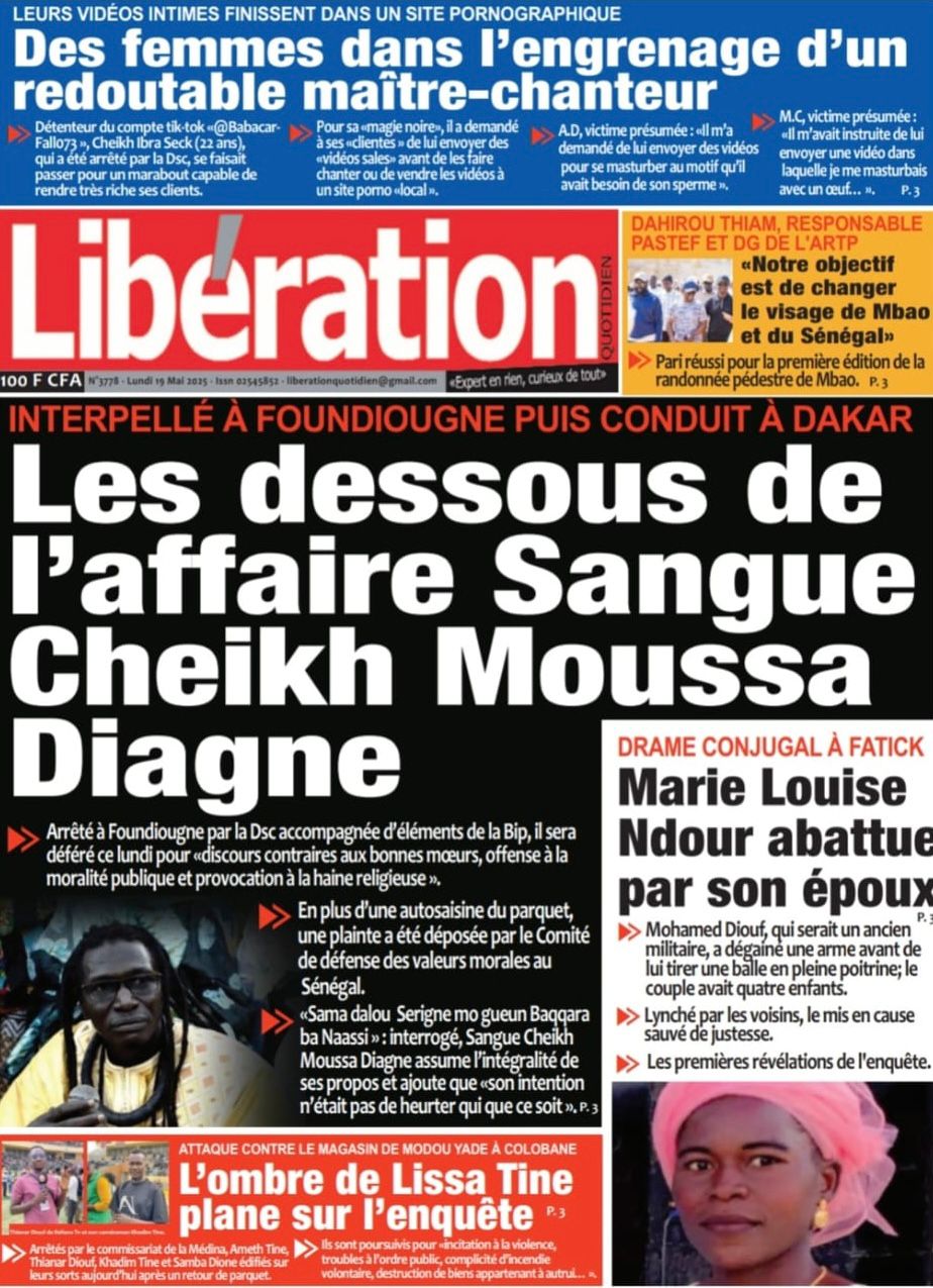 Découvrez les Unes des journaux sénégalais du lundi 19 mai 2025