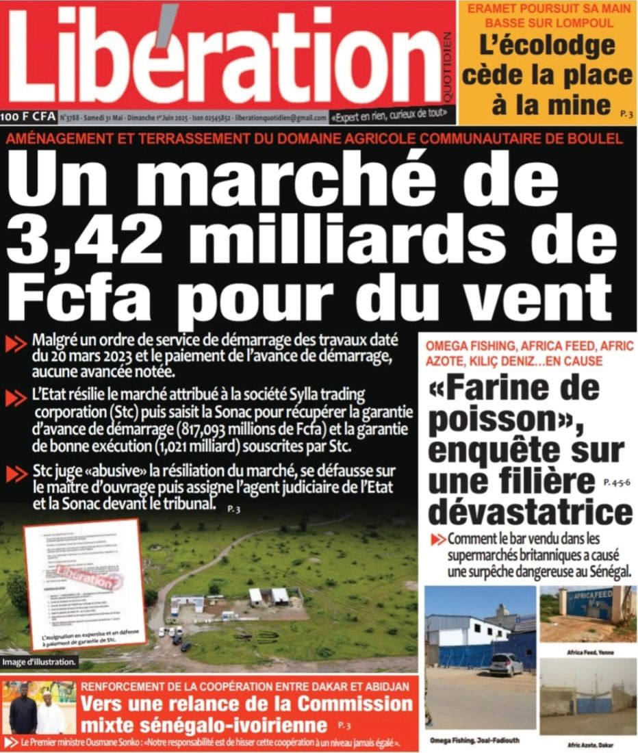 Découvrez les Unes des journaux sénégalais du samedi 31 mai 2025