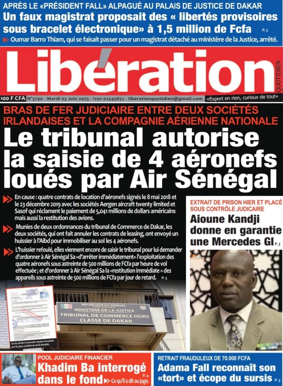Découvrez les Unes des journaux sénégalais du mardi 03 juin 2025