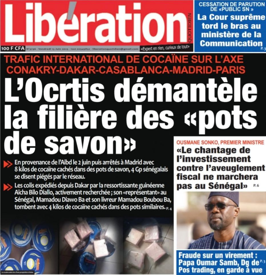 Découvrez les Unes des journaux sénégalais du vendredi 13 juin 2025