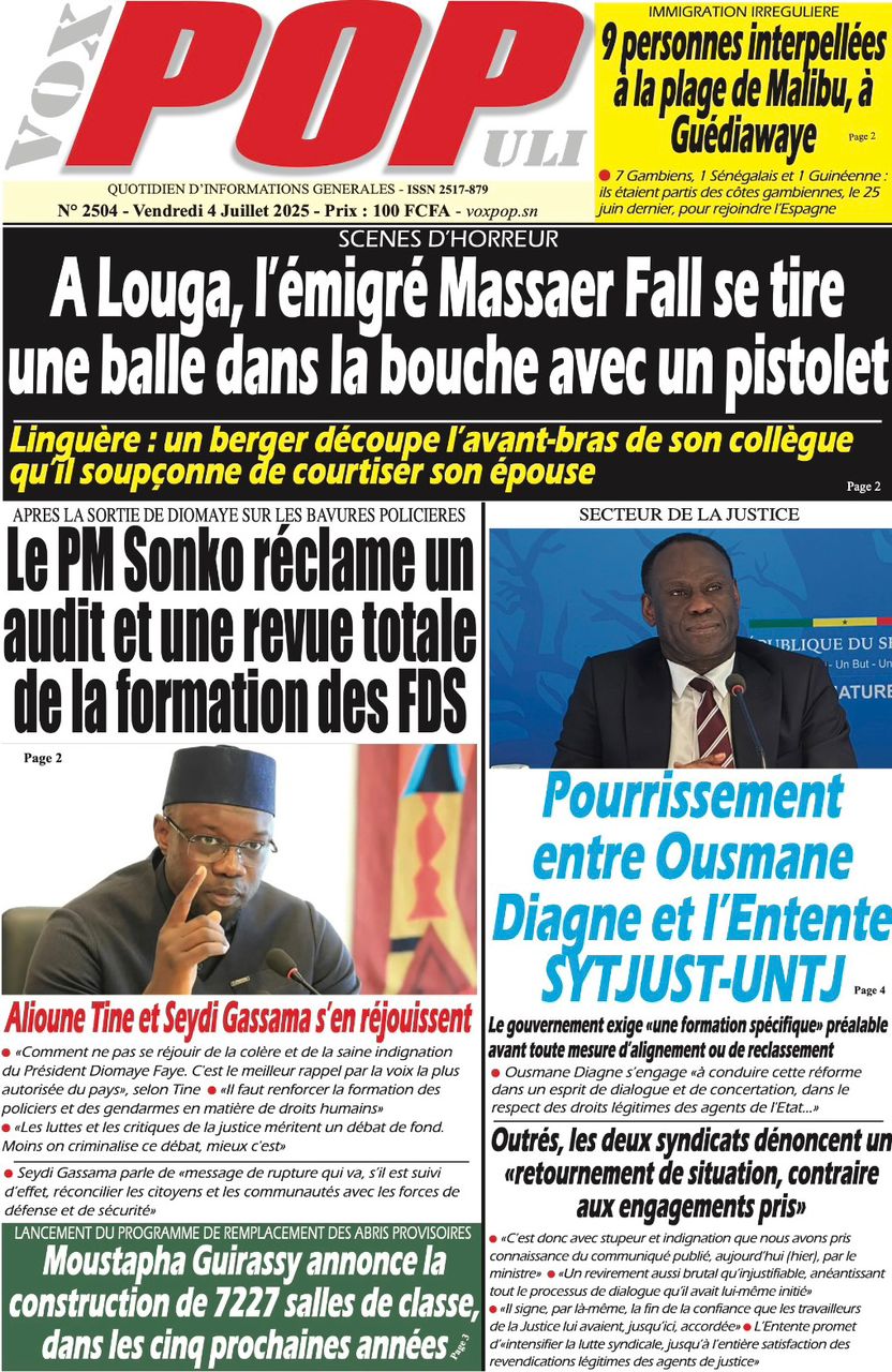 La Matinale Senego : Mamadou Yakham Keïta critique le Parlement, Saliou Guèye dément, Heurts à Rosso