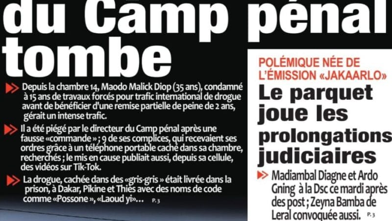Découvrez les Unes des journaux sénégalais du mardi 08 juillet 2025