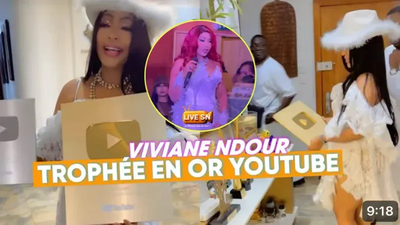 Sénégal : Viviane Chidid célèbre son anniversaire et expose son trophée YouTube pour son million d&rsquo;abonnés (Vidéo)