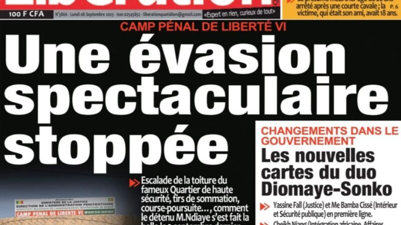 Découvrez les Unes des journaux sénégalais du lundi 08 septembre 2025