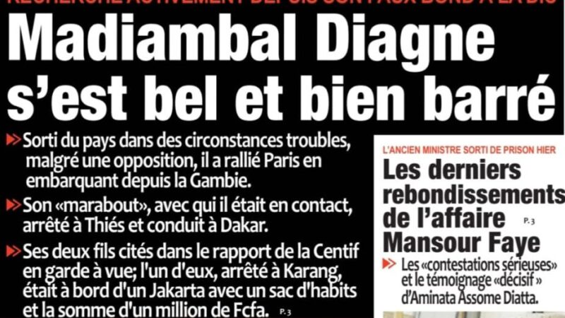 Découvrez les Unes des journaux sénégalais du vendredi 26 septembre 2025