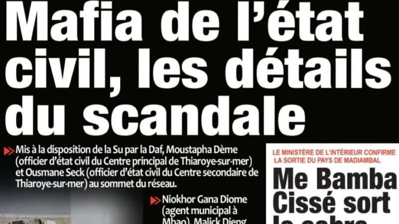 Découvrez les Unes des journaux sénégalais du samedi 27 septembre 2025