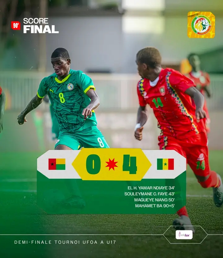 Tournoi UFOA A U17 : Le Sénégal surclasse la Guinée-Bissau et file en finale