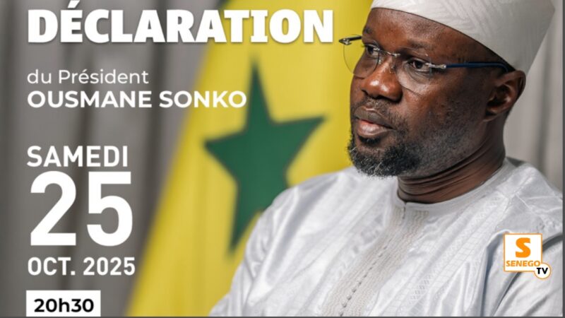 Revivez la déclaration du leader de Pastef Ousmane Sonko