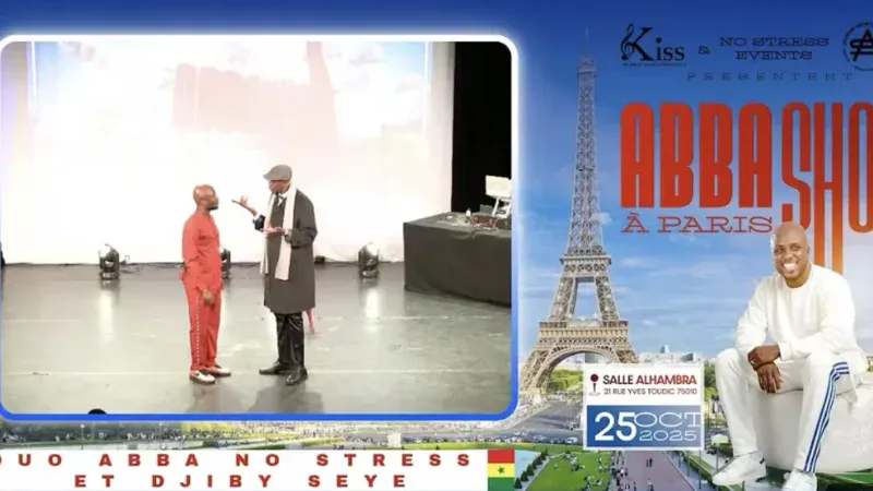 France – « Humour, complicité et énergie » : Abba No Stress et Djiby Seye enflamment la scène du Abba Show (Vidéo)